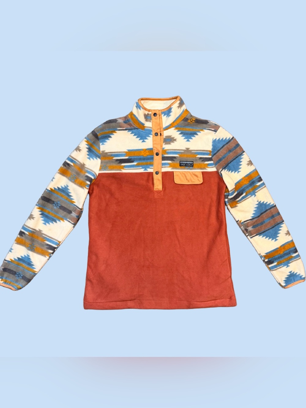 Simply Southern Southwest Aztec Fleece Women's 1/4 Snap Pullover Medium